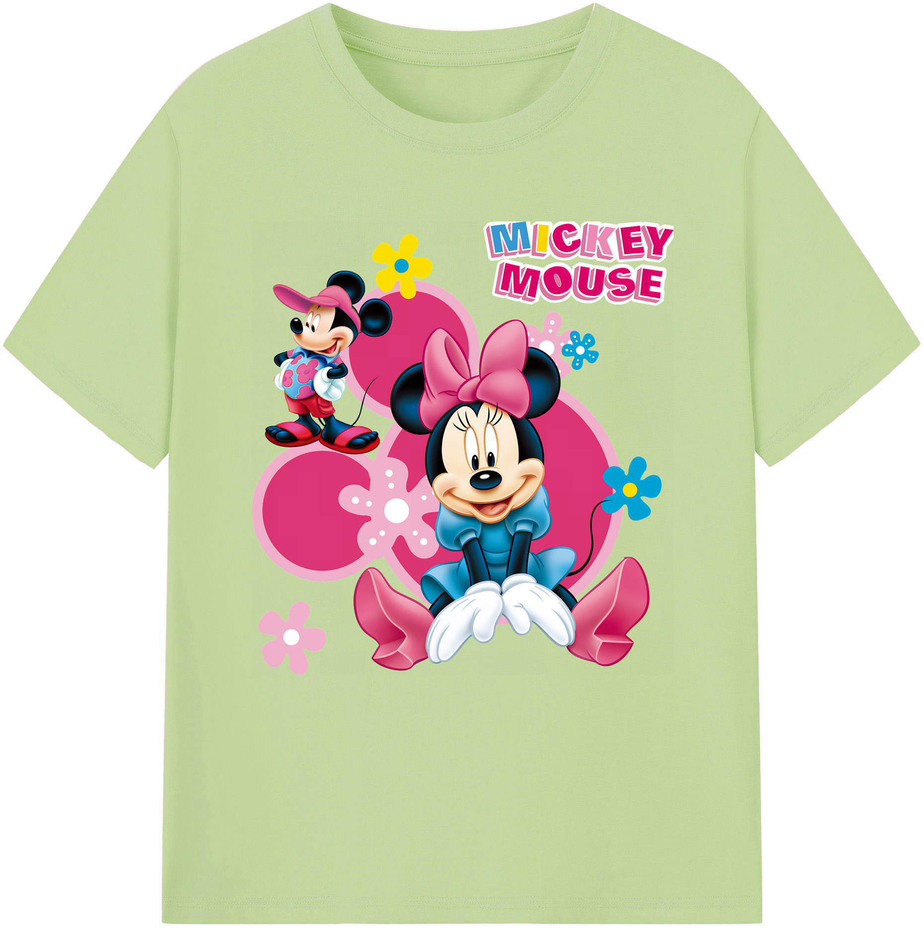 （画像用） ミッキーマウス Mickey Mouse 綿100％半袖Tシャツ（フロントプリント）